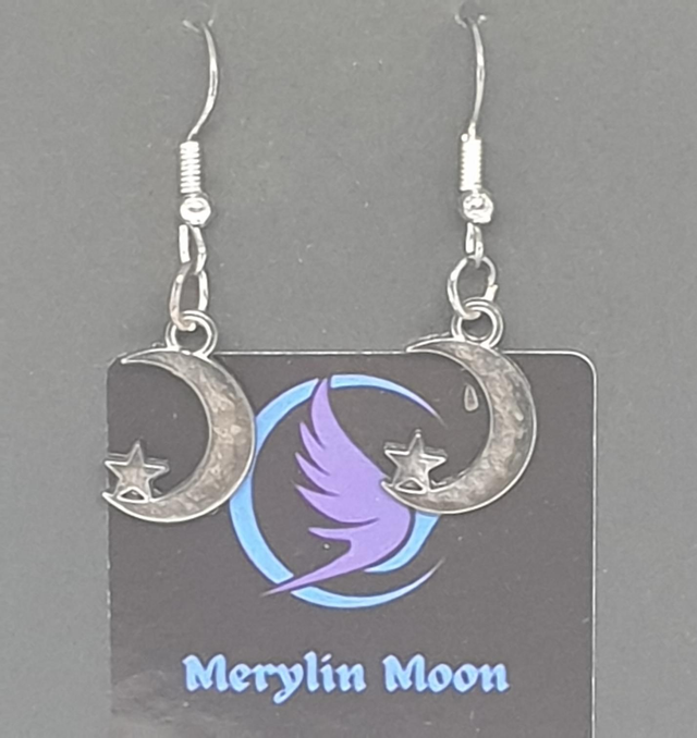 Moon and Star Earrings 