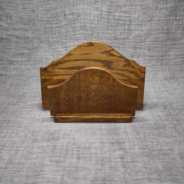 Made in Holland | Handgemaakte posthouder brievenhouder poststandaard eikenhout (lengte 18 cm  x breedte 5,5 cm x hoogte 12,5 cm) | Vintage