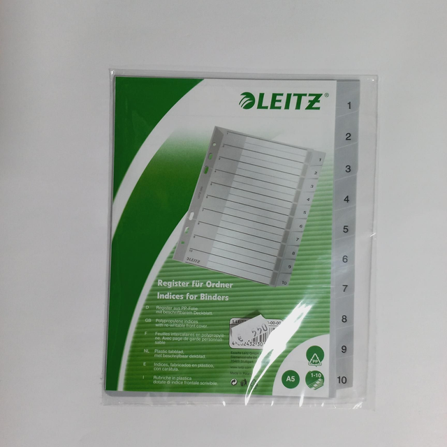 Leitz Register grau A5 10-teilig