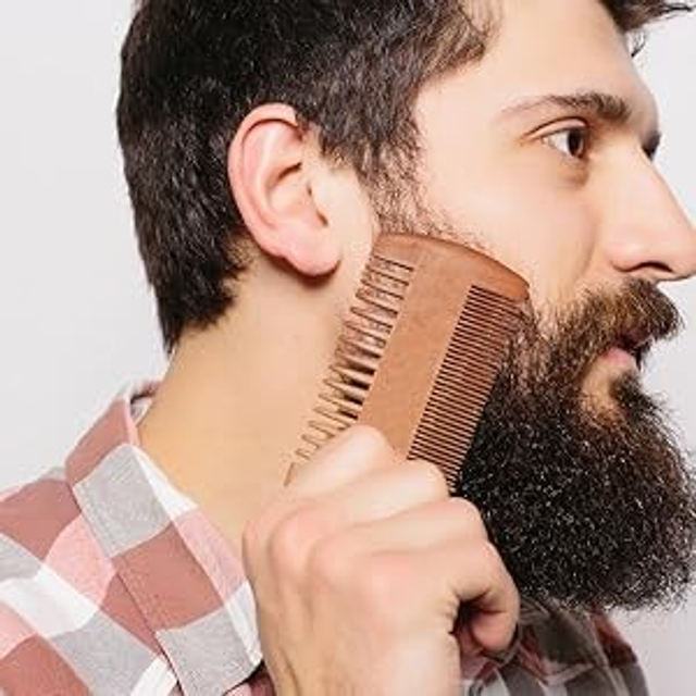 Beard Comb with faux leather pouch