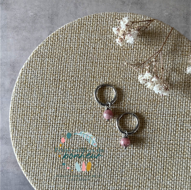 Créoles Rhodochrosite – Élégance et douceur