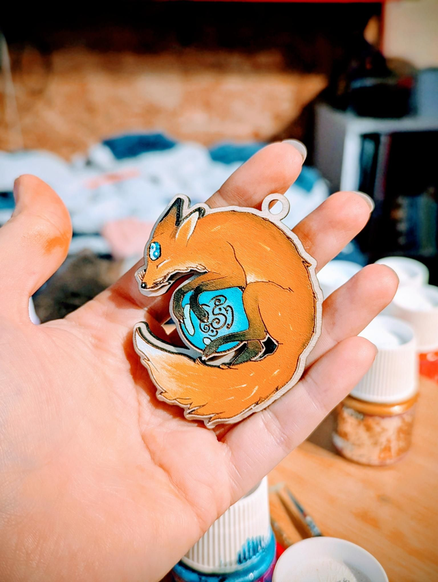 Porte clé Silhouette - Renard "Arowän" -