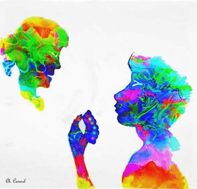 Foulard "Poésie" 90 x 90 cm