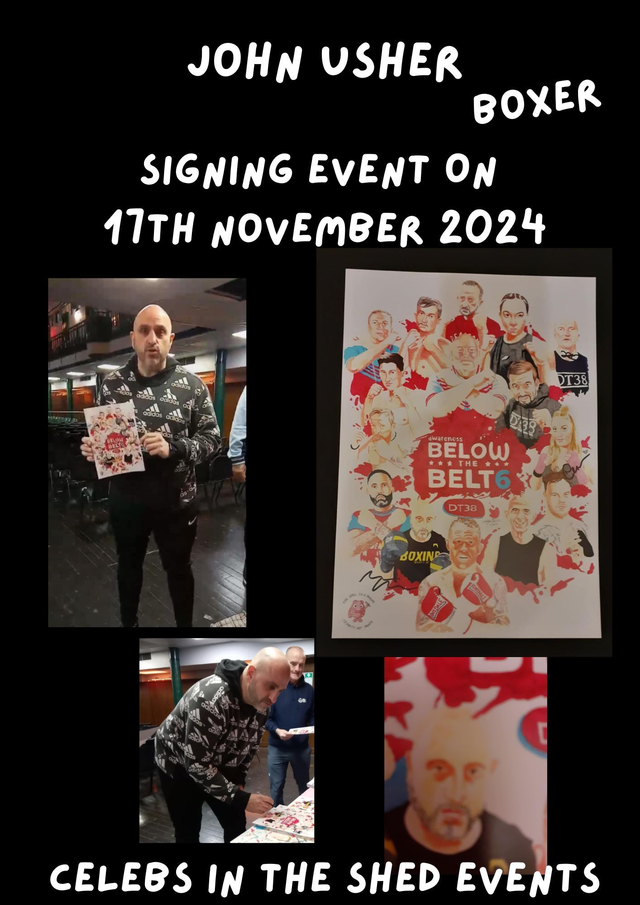 John Usher Limited Edition Signed A4 Portrait Print At Boxing Signing On 17th November 2024 BUY NOW