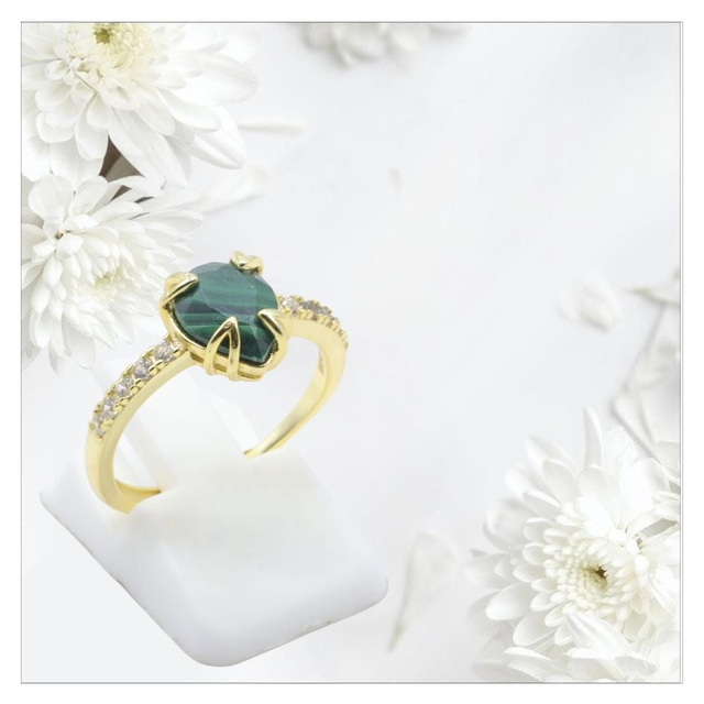 "Malachite" - Bague argent 925