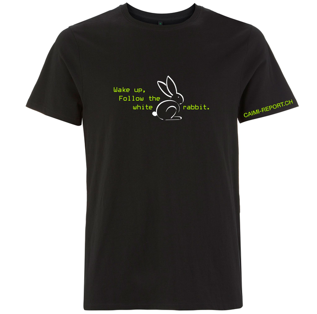 T-Shirt White Rabbit, Sujet 1, Unisex, schwarz