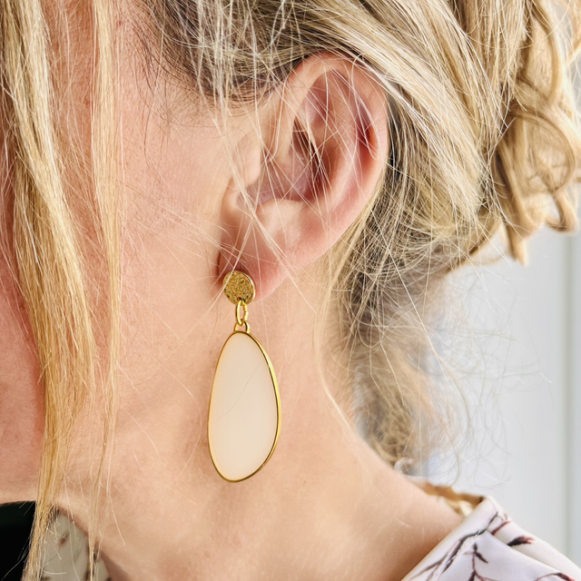 Boucles d&#039;oreilles en vitrail 55 mm