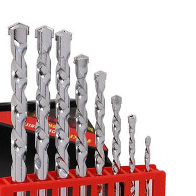 8 pc Masonry Drill Bit Set 3-10MM in Case FOR BRICK CONCRETE TILE STONE BLOCK

