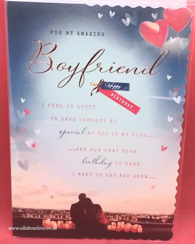 Boyfriend Birthday Card Modern Design with Sentiment Words