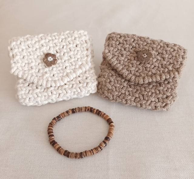 Porte-monnaie macramé coco
