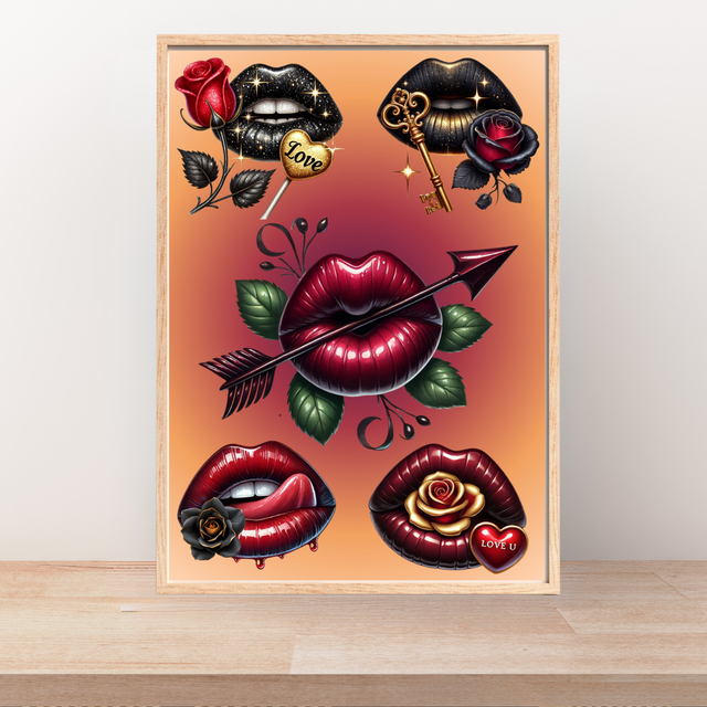 Lèvres Passion & Mystère — Roses, Clés d’Amour et Glamour Noir