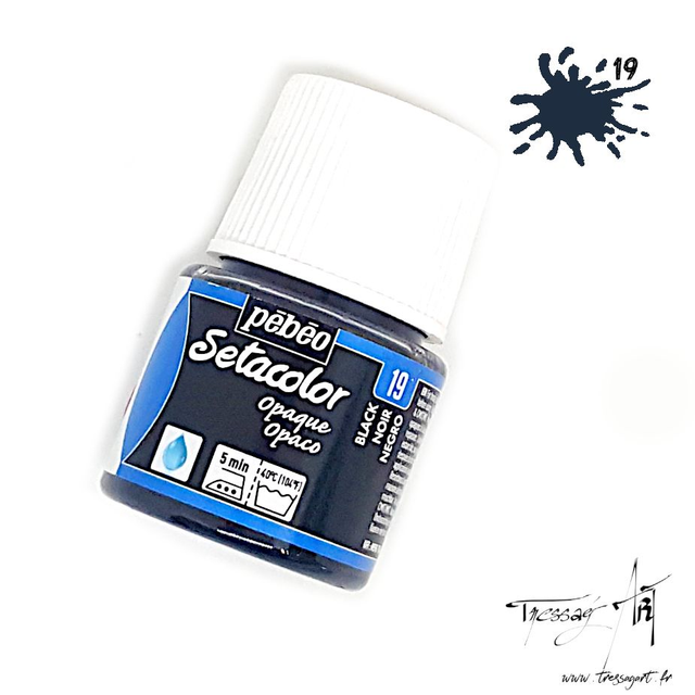 PEBEO - PEINTURE TEXTILE SETACOLOR OPAQUE NOIR 45mL - PB009019