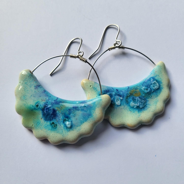 NEW - Frilly Hoop Earrings - 3 colourways available