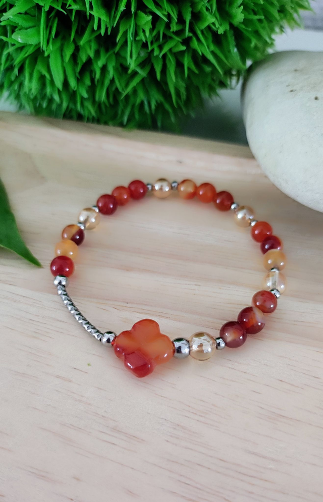 Bracelet Cornaline "Pensées positives"