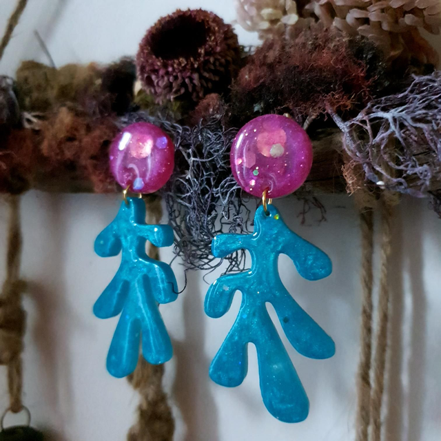 Boucles Coraux pour de faux,   couleurs au choix 