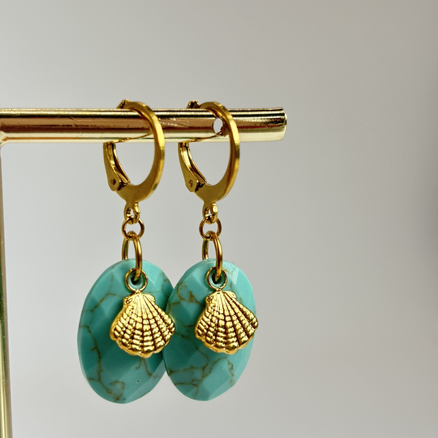 Dormeuses Shell Turquoise