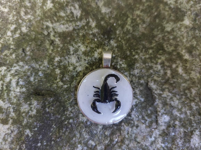 Pendentif scorpion noir