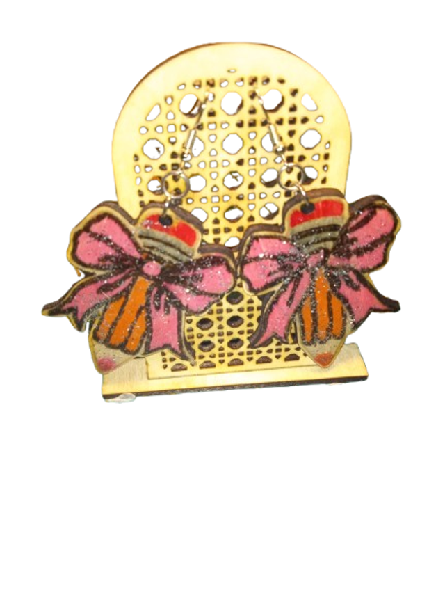 Créa’Crayon – Boucles d’oreilles artisanales en bois et résine