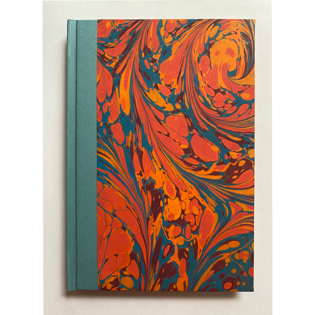 Hardbound Notebook, Orange And Pink Swirl