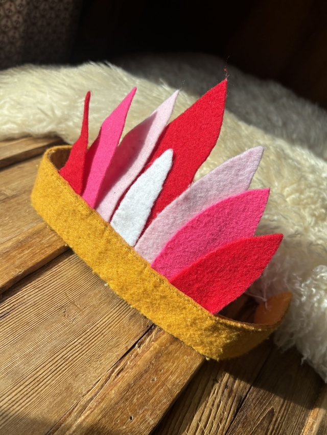 Coiffe plumes d&#039;Indien en feutrine