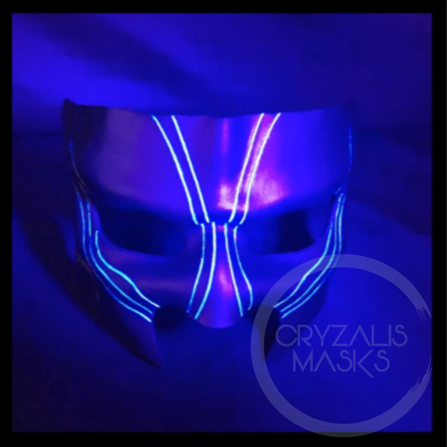 Black with Fluorescent White UV Mask