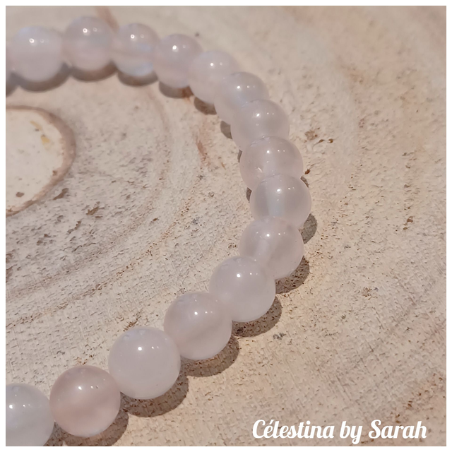 Bracelet Quartz Rose 6mm Taille Dame