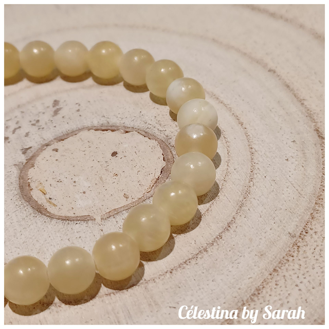 Bracelet Calcite jaune 6mm Taille Dame