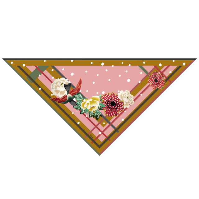 Foulard Châle Mésange - Vieux Rose - Laine, Soie et Cachemire