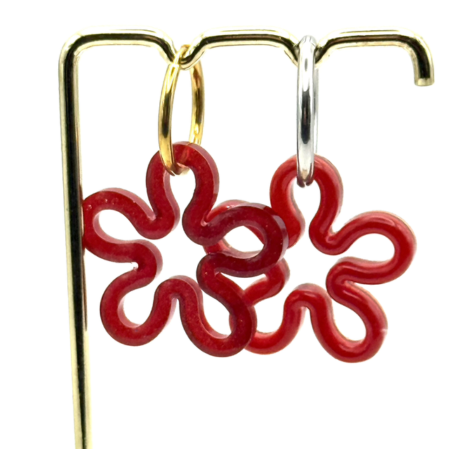 Pampilles Grandes Fleurs fines réversibles 