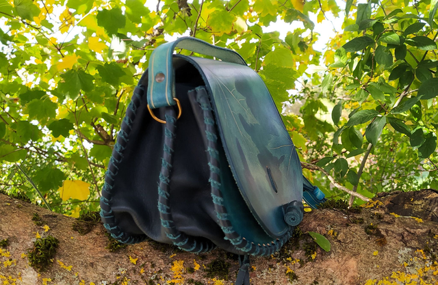 Sac- taille S- Feuille d'érable turquoise