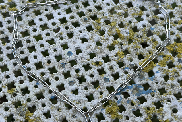 Collier “Pierre anti-stress” modelé à la main, motif ciel soleil couchant
