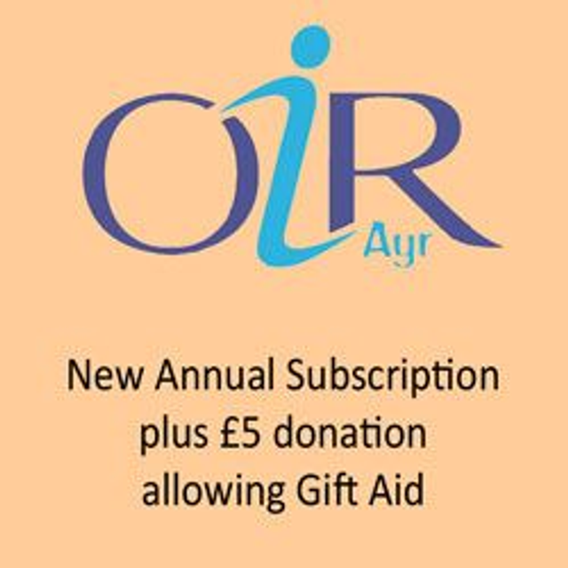 New membership subscription plus £5 donation allowing GIFT AID