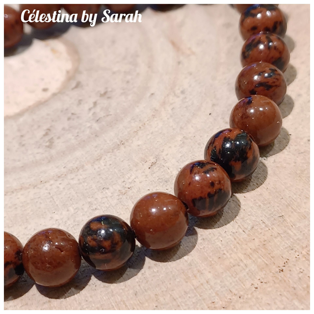Bracelet Obsidienne Mahogany 6mm Taille Dame