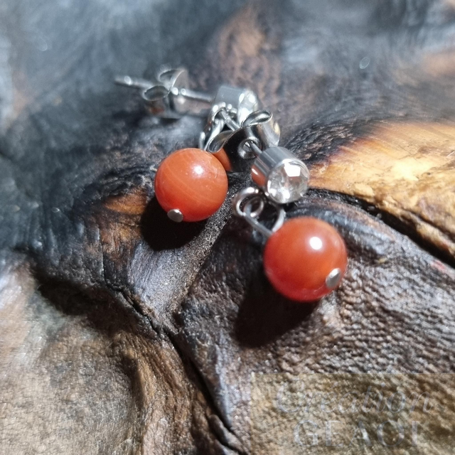 Puces Strass agate rouge cornaline