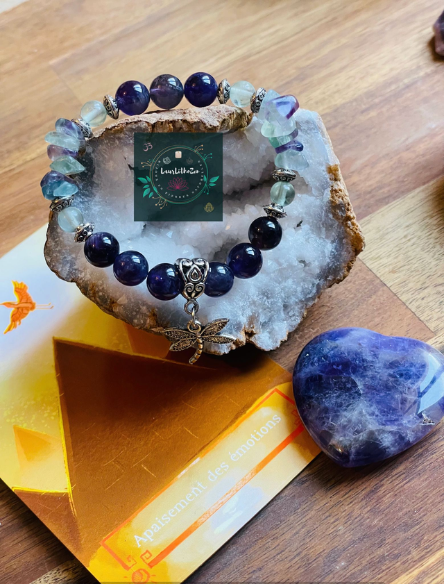 Bracelet en Améthyste et Fluorine