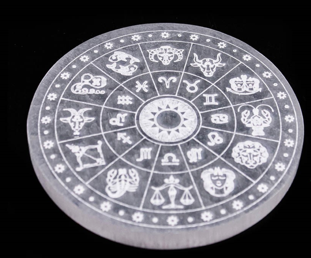 Plaque de rechargement en Sélénite Zodiaque