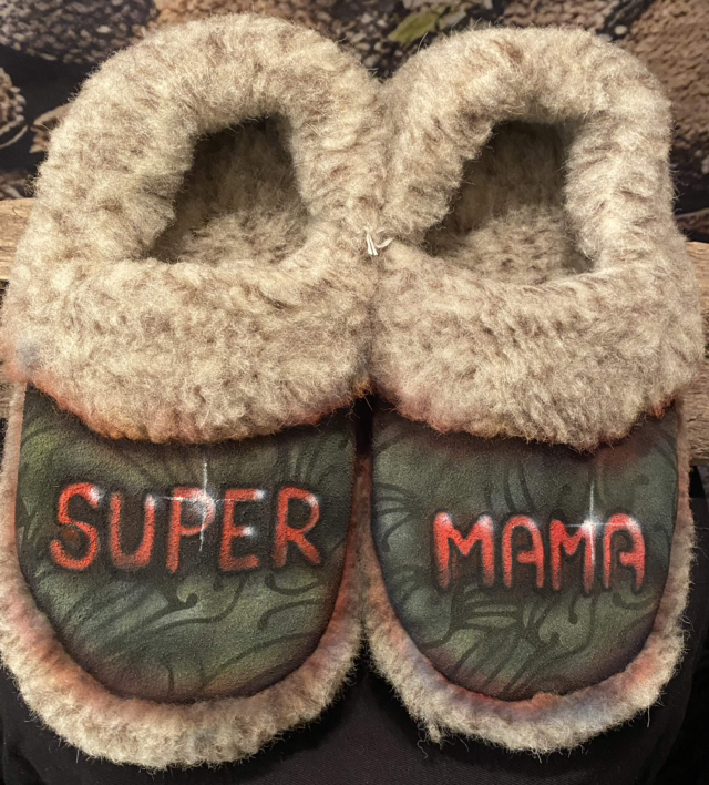 Lammfell Hausschuhe SUPER MAMA
