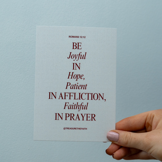 Romans 12:12 postcard 