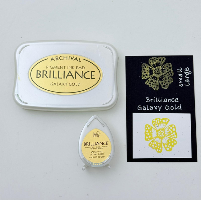Brillance Stempelkissen Galaxy Gold gross & klein