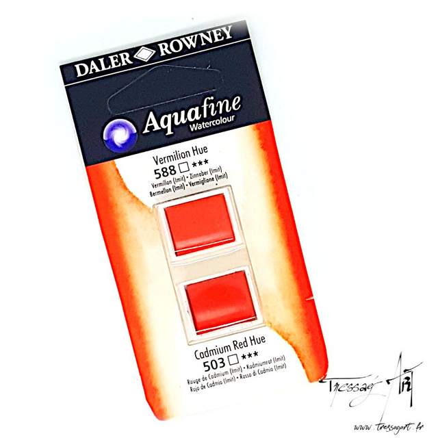 DALER ROWNEY - AQUARELLE DEMI-GODETS par 2 - ROUGE 588 &amp; 503 - CA002588