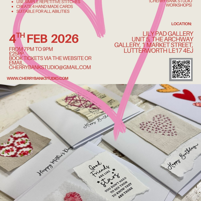 LOVE STITCH IN workshop - 04/02/26 7-9pm Lutterworth 