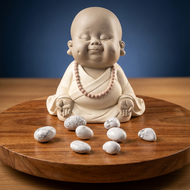 Pierre roulée Howlite Blanche A -  Zimbabwe (30 À 40 mm)