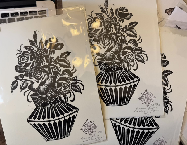 ROSES LINOPRINT