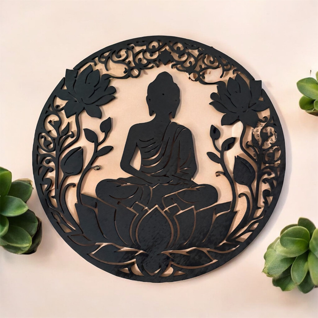 Tableau bois bouddha