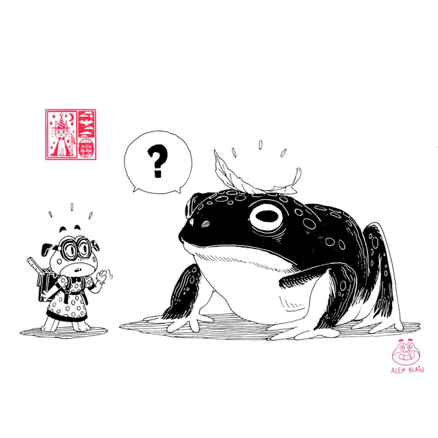 A4 Original Artwork: Grenouillette et Grenouille