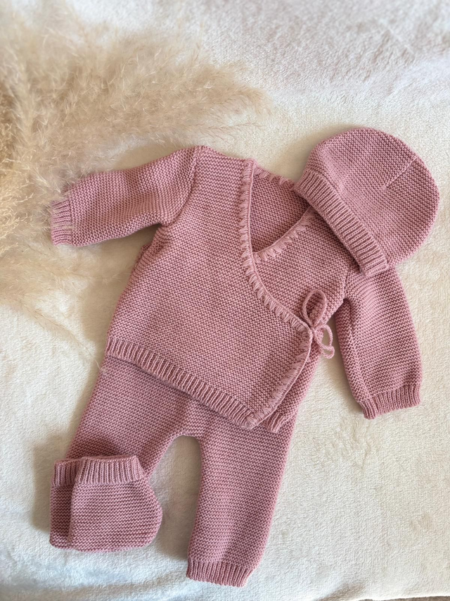 Ensemble bébé naissance Vieux rose 0/3 mois