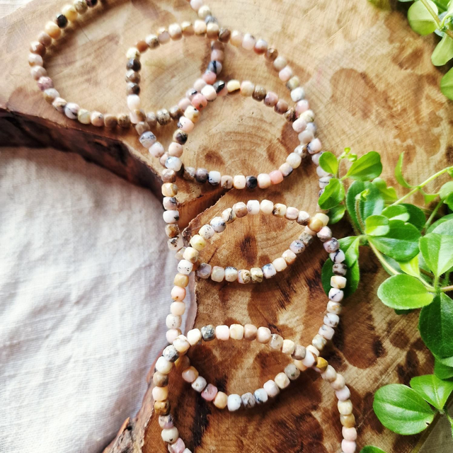 Pink opal sugar cube bracelet 