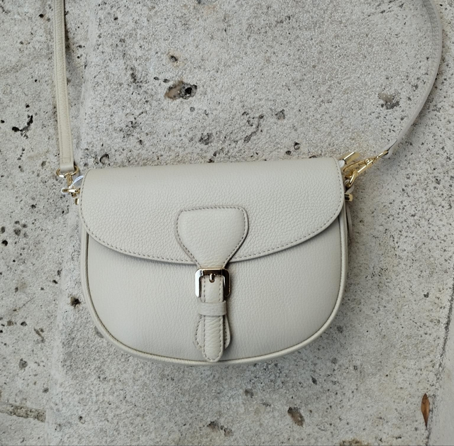Sac Cuir Semi Rigide Beige
