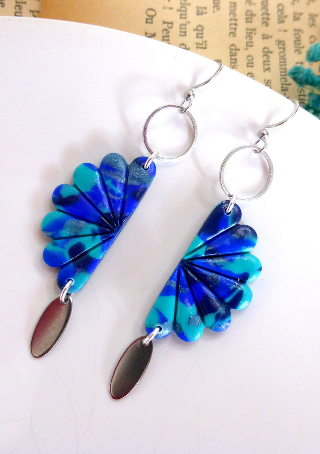 Boucles d'oreilles éventails - Un été en mer