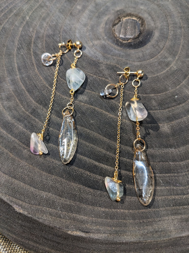 Exclusif ! - La "Fado Cigala" d'Or. Fluorite & Crystal de Roche